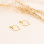 925 Sterling Silver Diamond Shape Ear Jacket Earrings