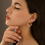 925 Sterling Silver Square Hoop Earrings 309