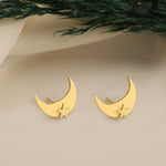 925 Sterling Silver Hi̇lal Şekli̇nde Ear Jacket Star Earrings