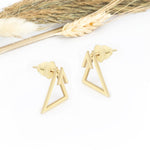 925 Sterling Silver Triangle Ear Jacket Earrings