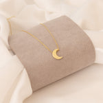 925 Sterling Silver Minimalist Half Moon Necklace