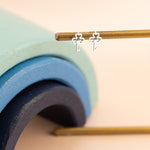 925 Sterling Silver Birth Stone Key Earrings
