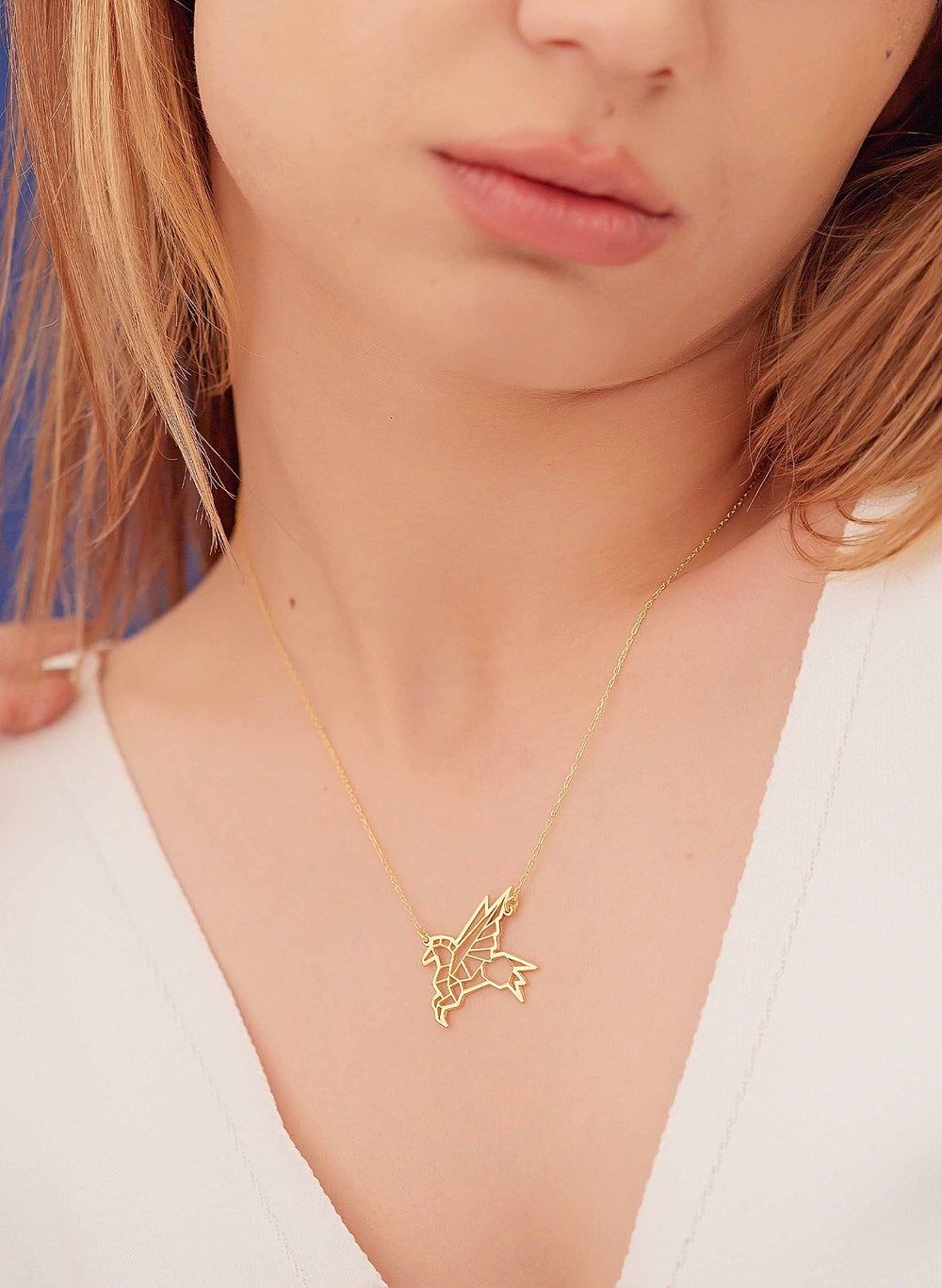 925 Sterling Silver Origami Pegasus Necklace