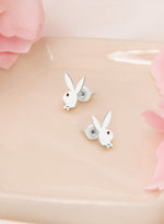 925 Sterling Silver Enamel Playboy Bunny Studs
