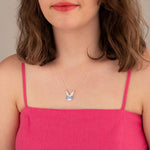 925 Sterling Silver Enamel Easter Bunny Necklace