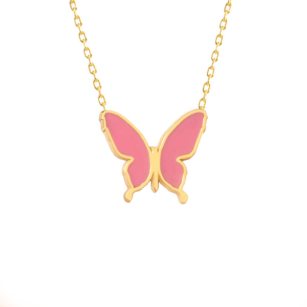 925 Sterling Silver Enamel Butterfly Necklace