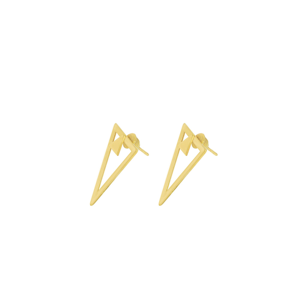 925 Sterling Silver Triangle Ear Jacket Earrings