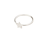 925 Sterling Silver Dışarı Çıkık Star Ring
