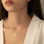 925 Sterling Silver Initial Necklace With Heart