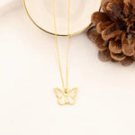 925 Sterling Silver Içi Boş Butterfly Necklace