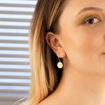 925 Sterling Silver Round Circle Initial Letter Earrings