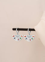 925 Sterling Silver Enamel African Earrings