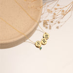 925 Sterling Silver Initial Necklace With Birthstone
