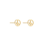 925 Sterling Silver Tiny Peace Sign Earrings