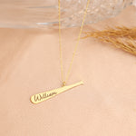 925 Sterling Silver Baseball Bat Name Necklace