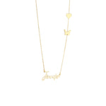925 Sterling Silver Personalized Name Necklace With Heart And Butterfly