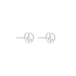 925 Sterling Silver Tiny Peace Sign Earrings