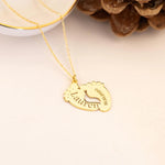 925 Sterling Silver Personalized Custom Name Baby Footprint Necklace