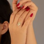 925 Sterling Silver Yoga Symbol Tiny Gold Ring