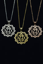 925 Sterling Silver Gold Heart Chakra Necklace