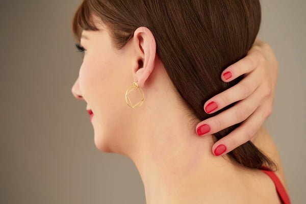 925 Sterling Silver Square Round Hoop Earrings
