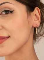 925 Sterling Silver Hoop Blade Earrings