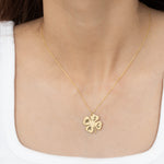 925 Sterling Silver Clover Initials Necklace