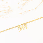 925 Sterling Silver Two Initial Laser Bracelet