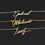 925 Sterling Silver Handwriting Custom Name Necklace