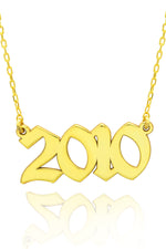 925 Sterling Silver Old English Number Necklace