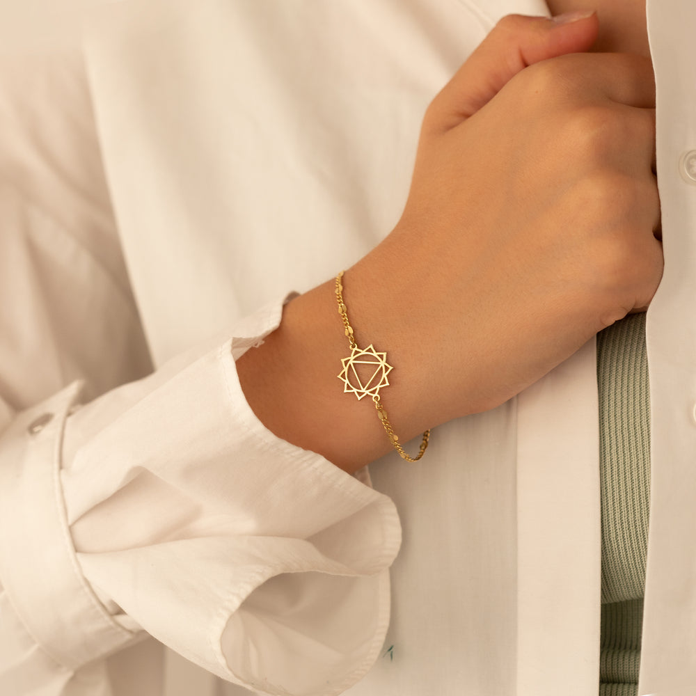 925 Sterling Silver Solar Plexus Chakra Bracelet