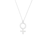 925 Sterling Silver Female Symbol Necklace