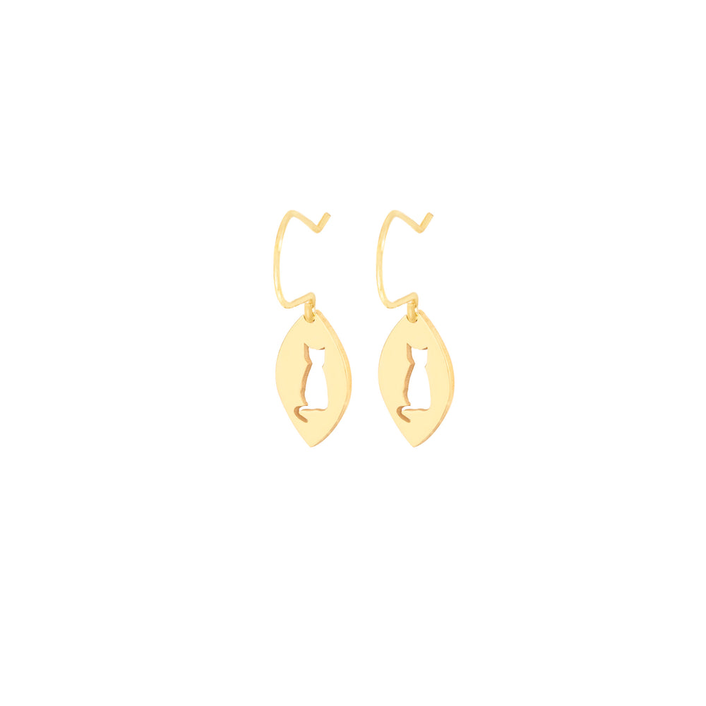 925 Sterling Silver Cat Dangle & Drop Earrings