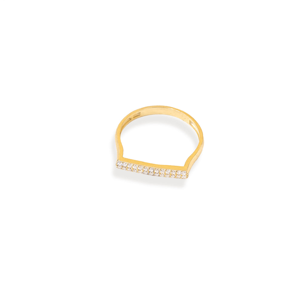 925 Sterling Silver Çi̇ft Sira Düz Crystal Pave Ring