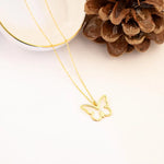 925 Sterling Silver Içi Boş Butterfly Necklace