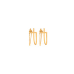 925 Sterling Silver Double Bar Threader Earrings