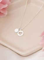 925 Sterling Silver Minimalist Heart And Coin Necklace