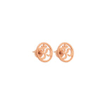 925 Sterling Silver Round Om Studs