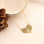 925 Sterling Silver Heart Iki Parmak Izi Necklace