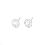 925 Sterling Silver Two Initial Earrings