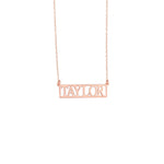 925 Sterling Silver Di̇kdörtgen Çerçeve İçi̇ İsi̇m Necklace