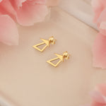 925 Sterling Silver 14K Solid Gold Geometric Triangle Ear Jacket Earrings