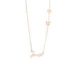 925 Sterling Silver Personalized Name Necklace With Heart And Butterfly