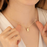 925 Sterling Silver Initial Tag Necklace