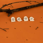 925 Sterling Silver Enamel Ghost Tiny Studs 1
