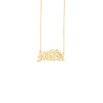 925 Sterling Silver Personalized Bat Name Necklace