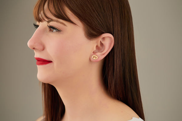 925 Sterling Silver Tiny Eye Stud Earrings