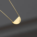 925 Sterling Silver Half Circle Necklace