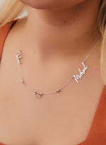 925 Sterling Silver Personalized Two Name Necklace With Heart