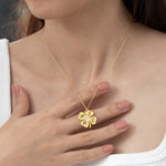 925 Sterling Silver Clover Initials Necklace